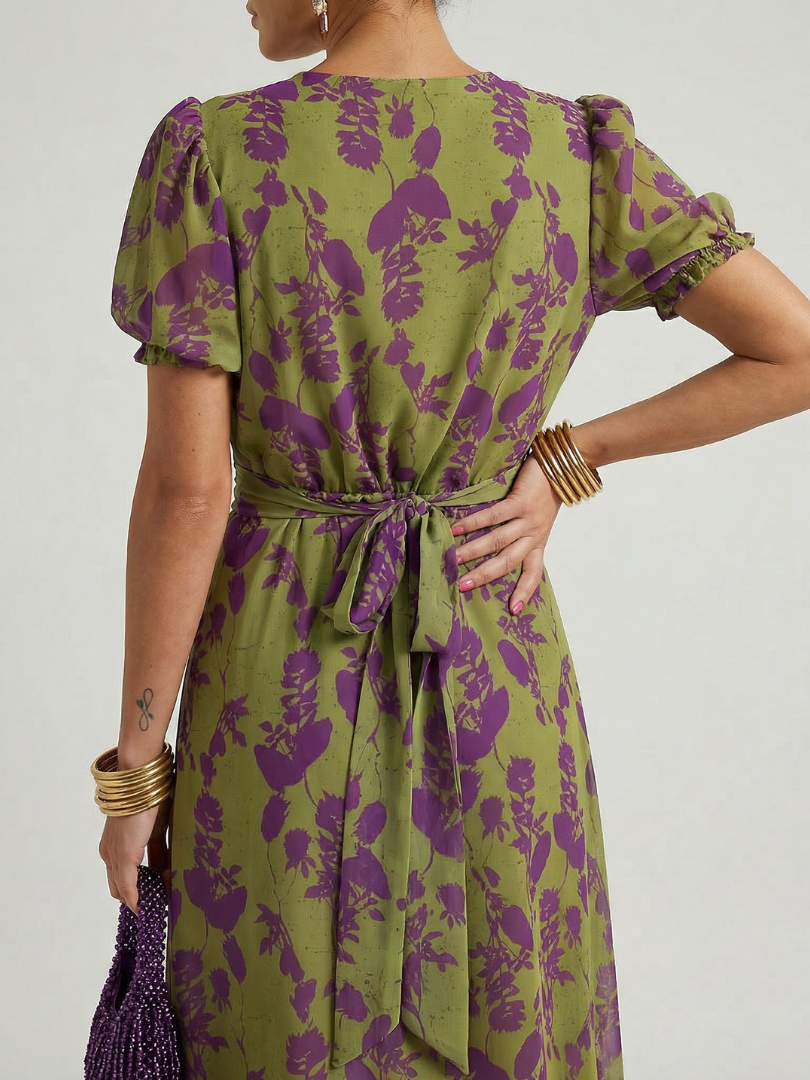 Virel - Floral Wrap Midi Dress