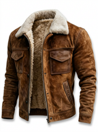 Wade - Sherpa-Lined Vegan Leather Trucker Jacket
