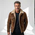 Wade - Sherpa-Lined Vegan Leather Trucker Jacket
