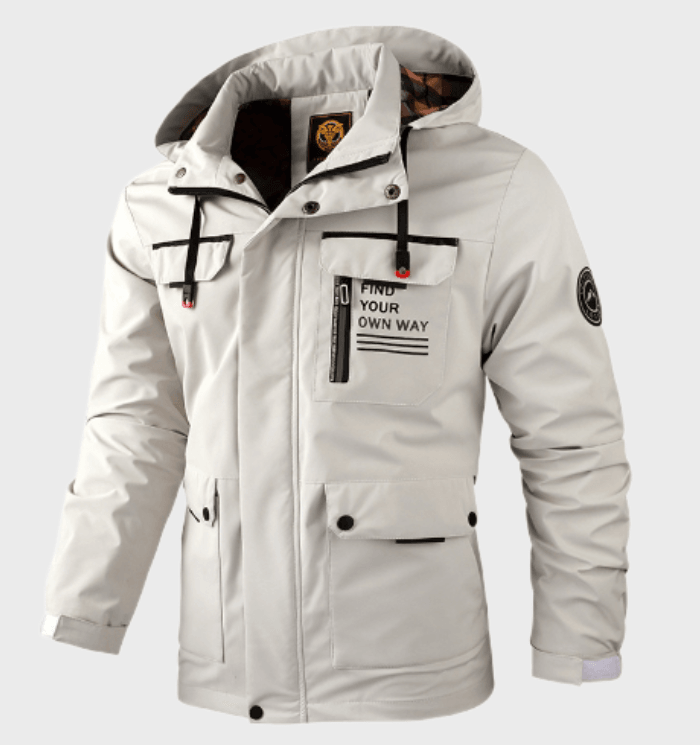 Walker - Hooded Multi-Pocket Jacket in White
