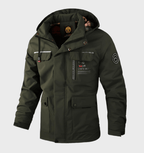 Walker - Hooded Multi-Pocket Jacket in Army Green