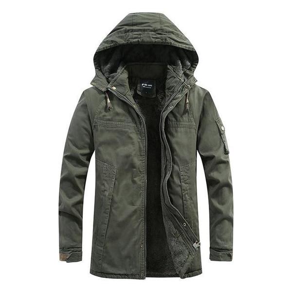 Wyatt - Hooded Utility Jacket in Olive