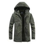 Wyatt - Hooded Utility Jacket in Olive