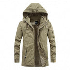 Wyatt - Hooded Utility Jacket in Khaki