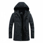 Wyatt - Hooded Utility Jacket in Black