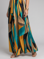 Zarela - Abstract Print Sleeveless Maxi Dress