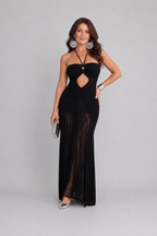 Zephyra - Crochet Halter Maxi Dress
